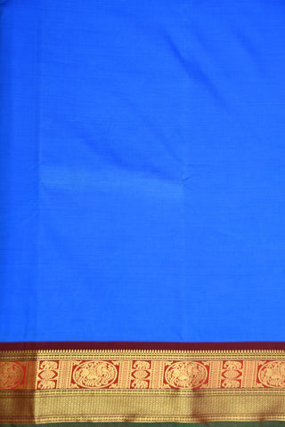 Traditional Zari Border Ramar Blue Plain Apoorva Silk Saree