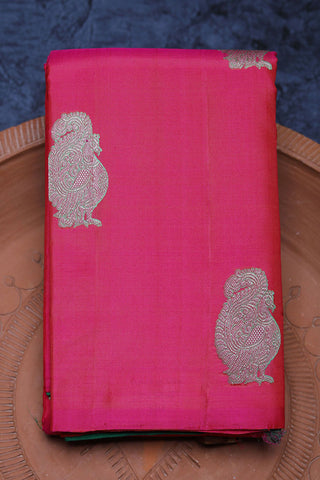 Annam Meenakari Work Magenta Pink Kanchipuram Silk Saree