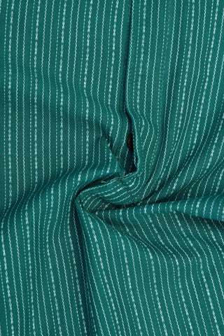 Chinese Collar Closed Placket With Dobby Weave Forest Green Cotton Kurta