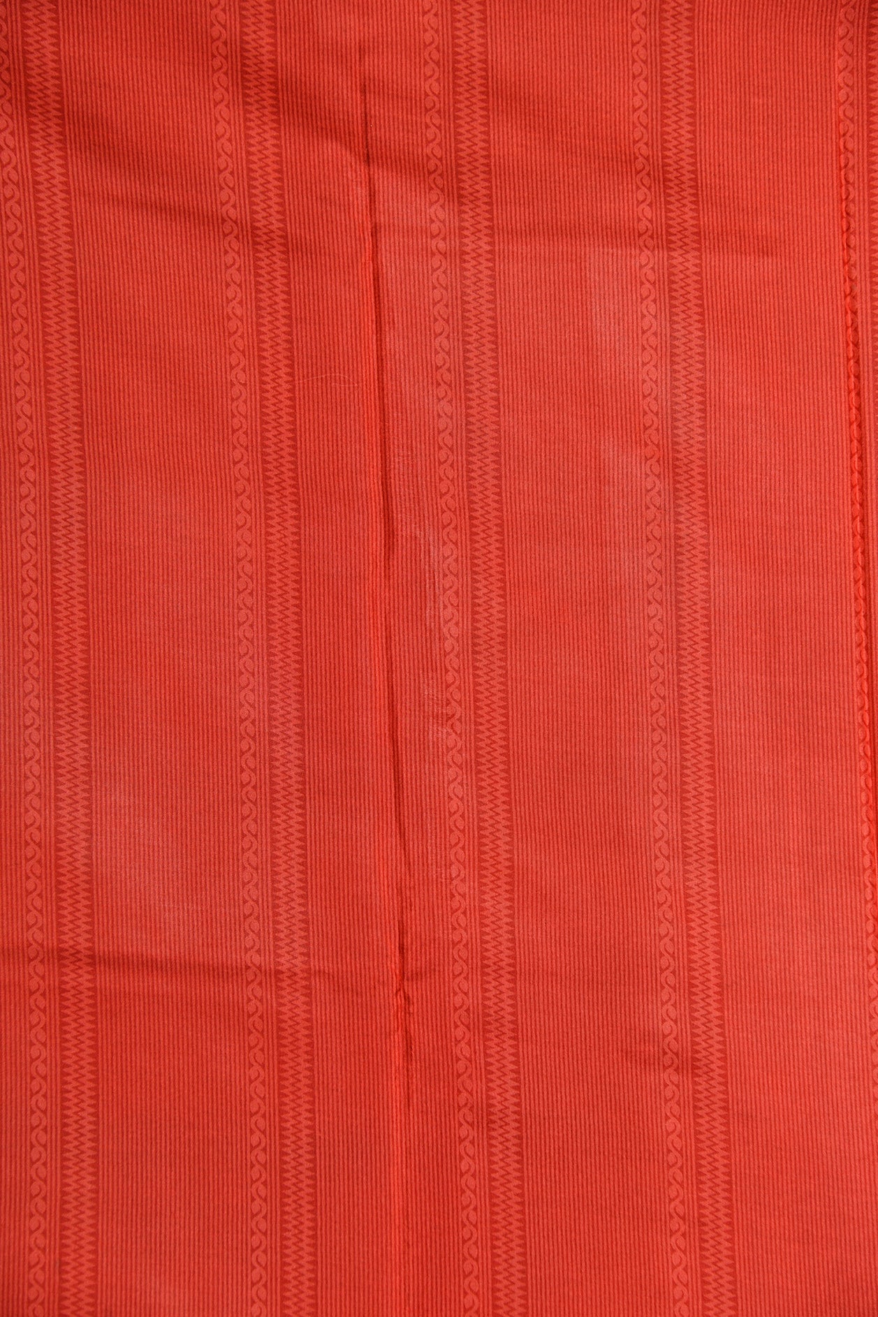 Zig Zag Pattern Blush Red Printed Silk Saree