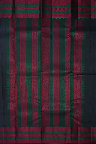 Stripes Design Khaki Kanchipuram Silk Saree