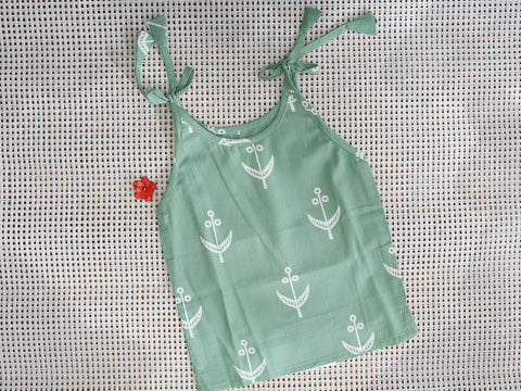 Assorted With Tie-Up Set Of 2 Slate Blue And Sage Green Cotton Baby Sleep Wear