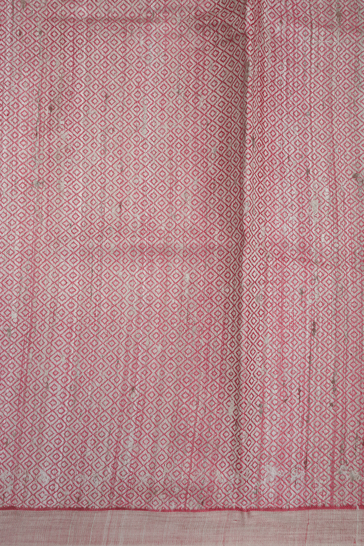 Floral Threadwork Buttas Pastel Red Tussar Silk Saree