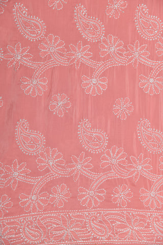 Lucknow Woven Soft Pink Chikankari Saree