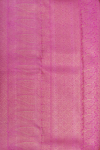 Zari Border With Brocade Bindi Buttis Magenta Pink Kanchipuram Silk Saree