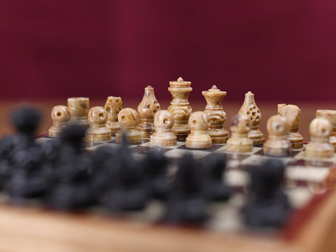 Traditional Wooden And Marble Chess Board
