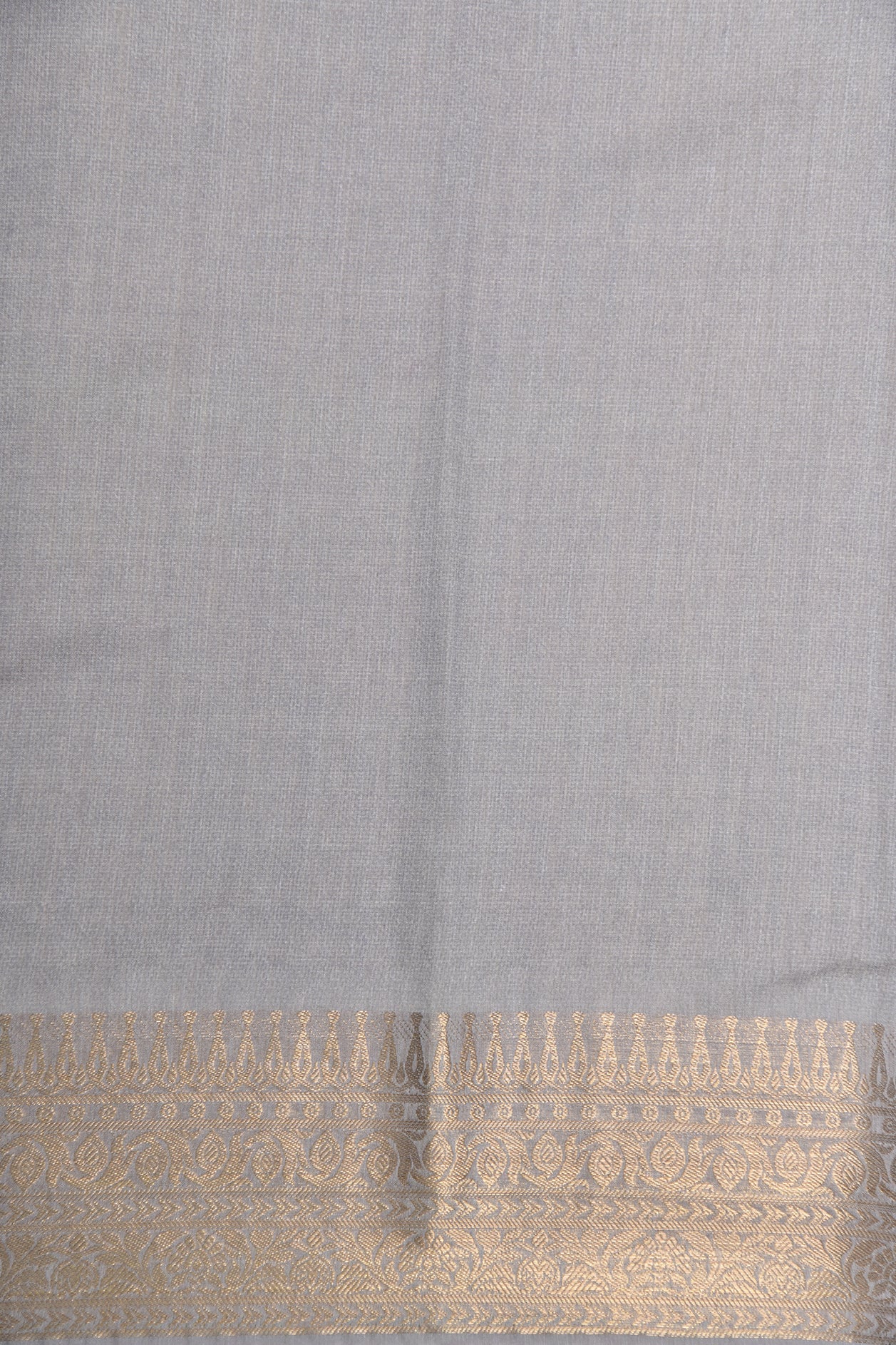 Zari Border With Warli Art Printed Slate Blue Linen Cotton Saree