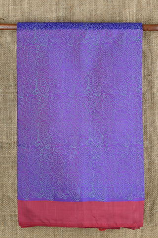 Paisley Design Purple Block Printed Silk Saree