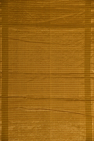 Temple Border Checked Design Mustard Mangalagiri Cotton Saree