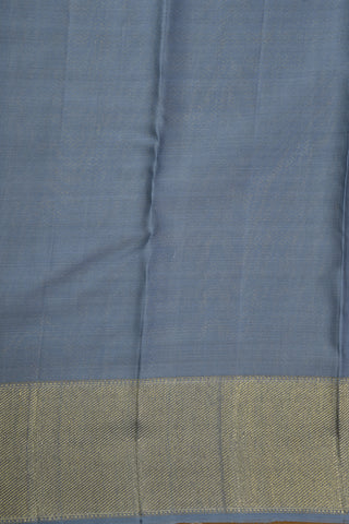 Thread Work Paisley Design Powder Grey Kanchipuram Silk Saree
