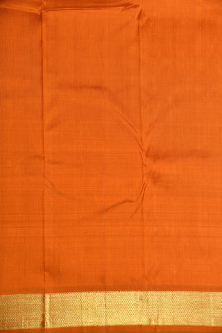 Ochre Orange Plain Kanchipuram Silk Saree