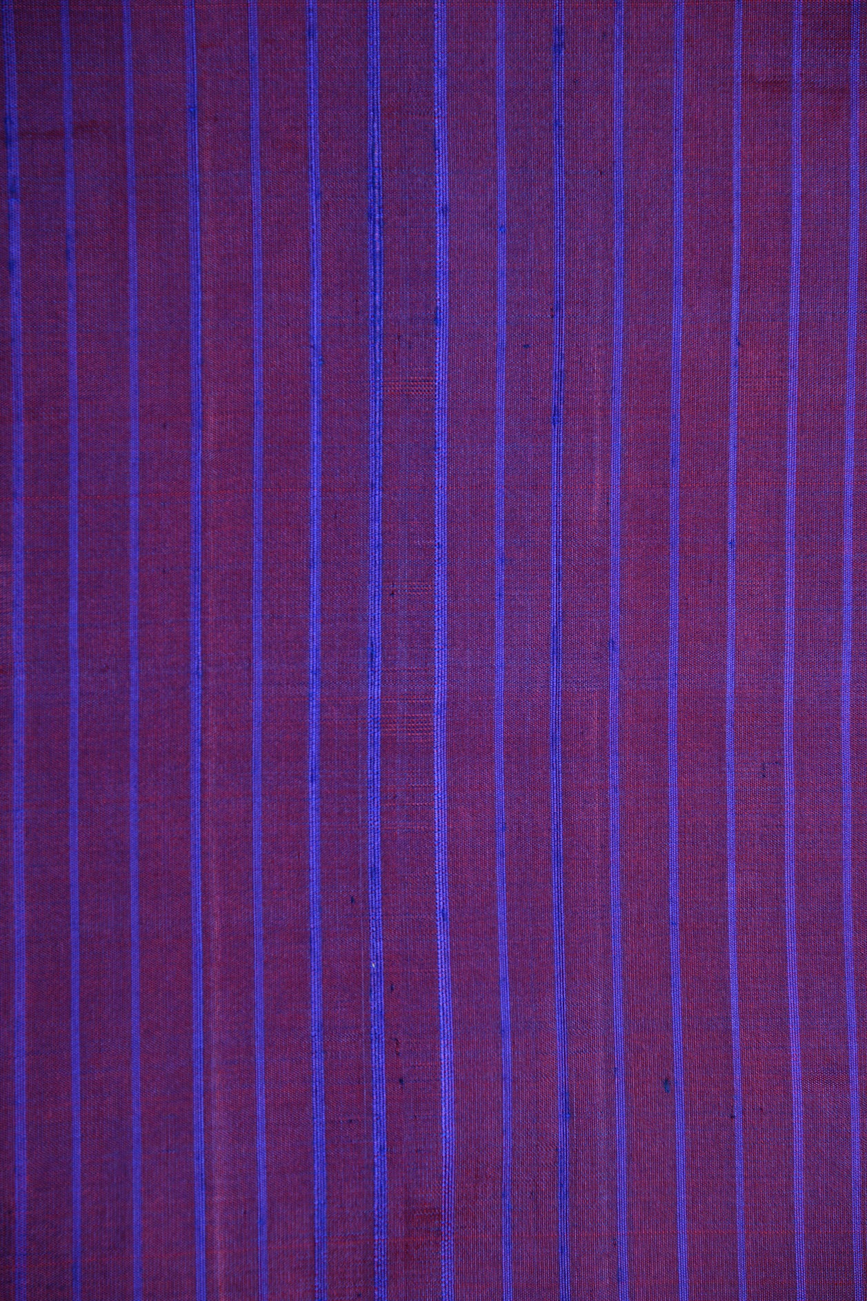 Small Zari Border With Blue Stripes Brinjal Violet Plain Silk Saree