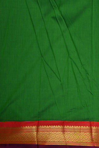 Zari Butta With Contrast Border Leaf Green Apoorva Silk Saree