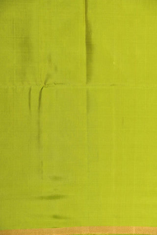 Geometric Pattern And Animal Motifs Lime Green Soft Silk Saree