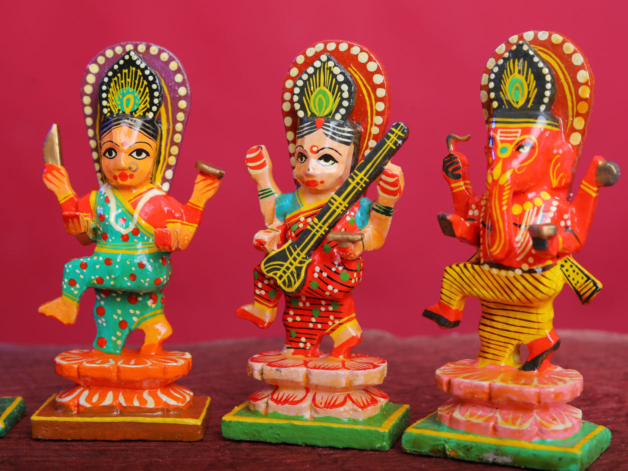 Traditional God Figures Multicolor Wooden Toy