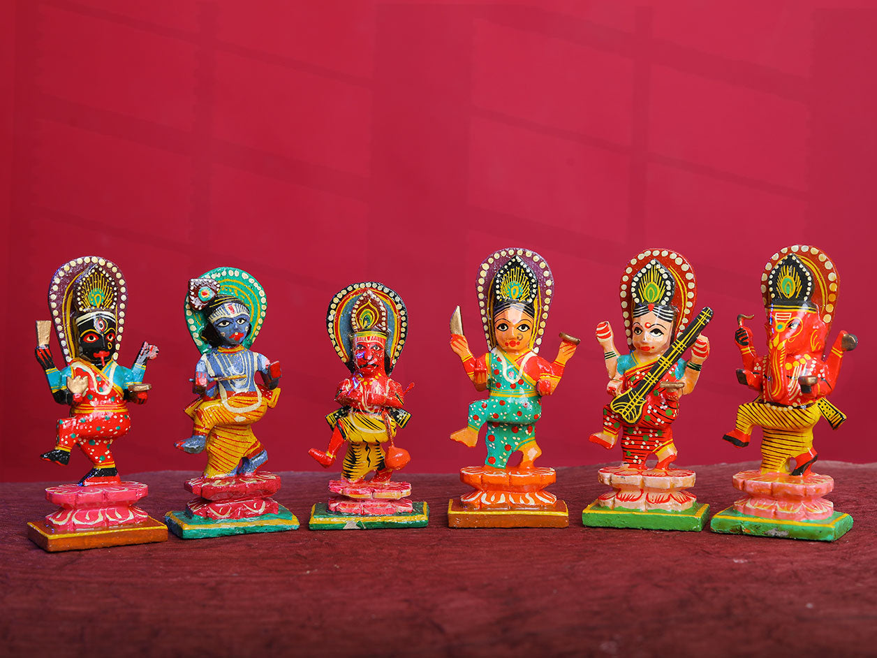 Traditional God Figures Multicolor Wooden Toy