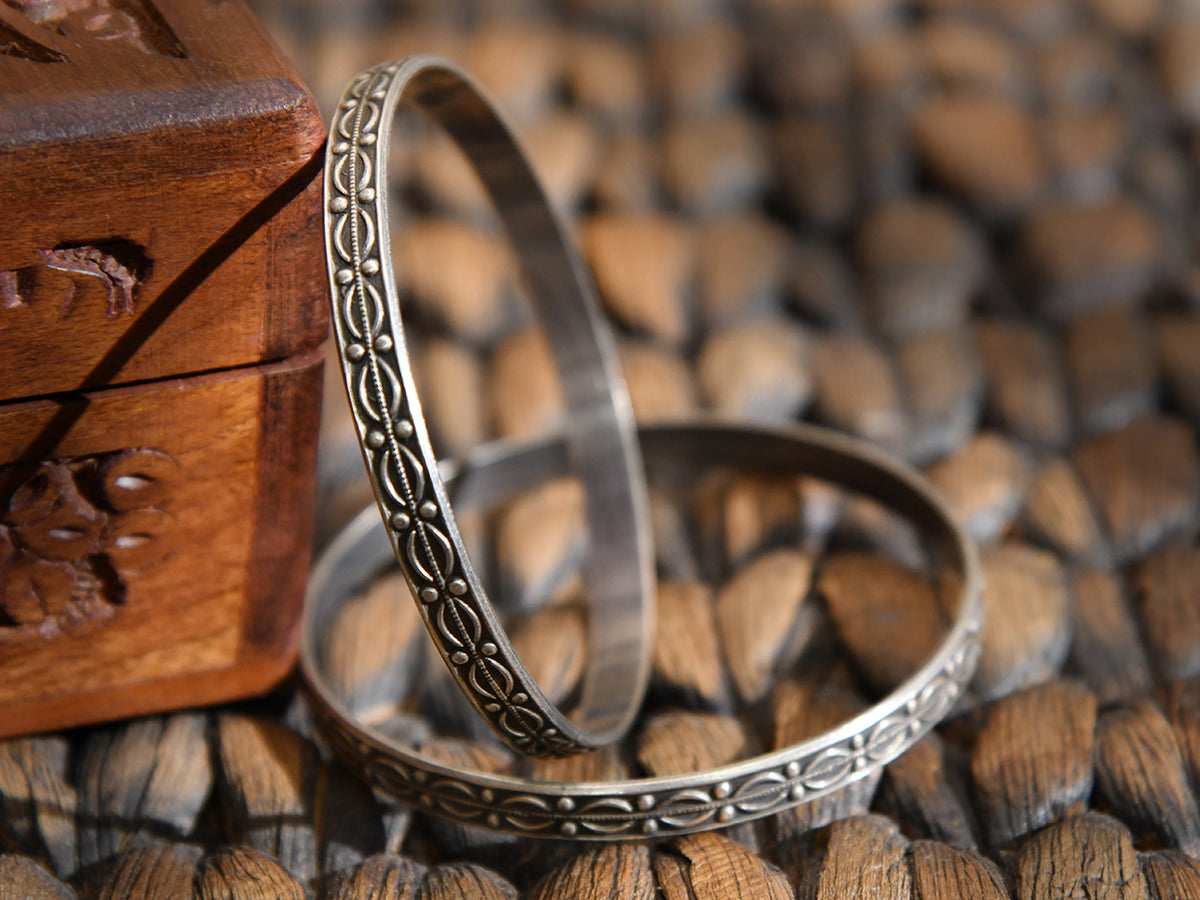Pair Of Pure Silver Bangles