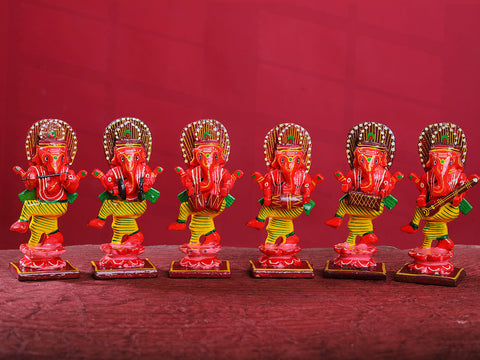 Traditional Playful Ganesha Set Wooden Multicolor Toys