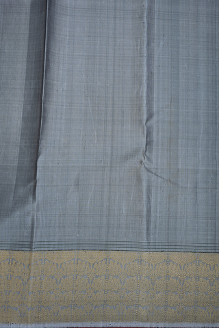 Jacquard Pattern Steel Grey Kanchipuram Silk Saree