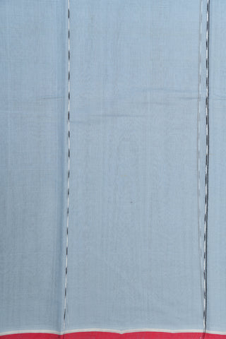 Thread Work Stripes Stone Blue Hand Spun Cotton Saree
