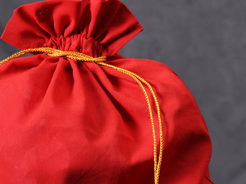 Crimson Red Plain Cotton Potli Bag
