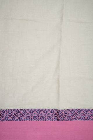 Contrast Border Beige Bengal Cotton Saree