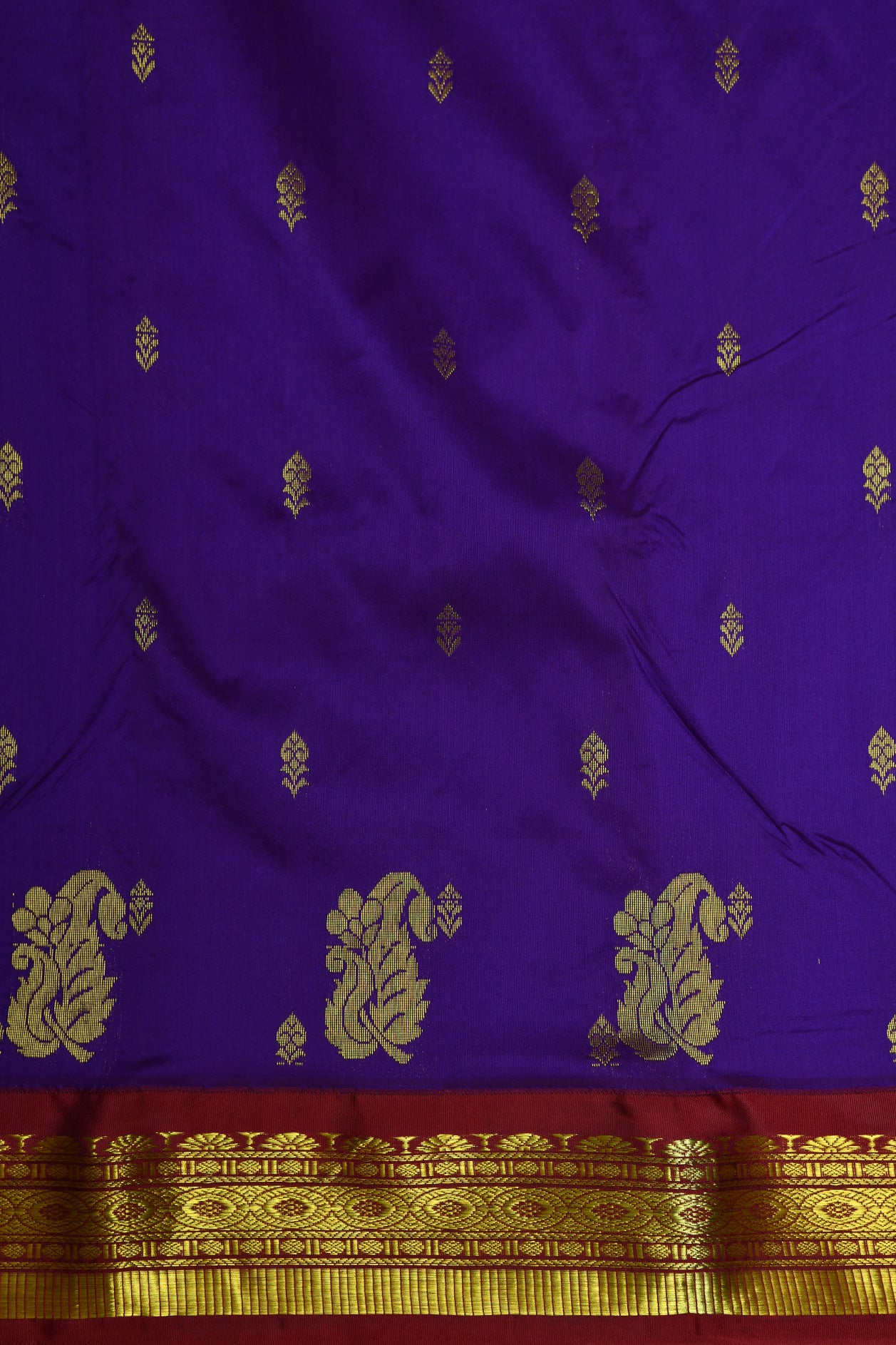 Contrast Zari Border Purple Apoorva Silk Saree