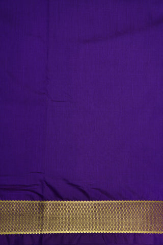 Small Zari Border Violet Nine Yards Silk Cotton Saree
