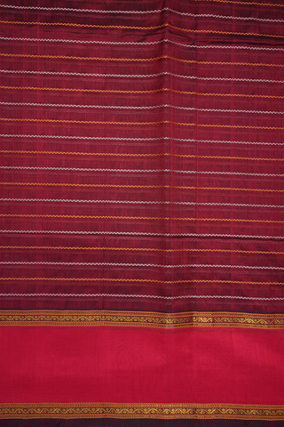 Rettai Pettu Border Maroon Traditional Silk Cotton Saree