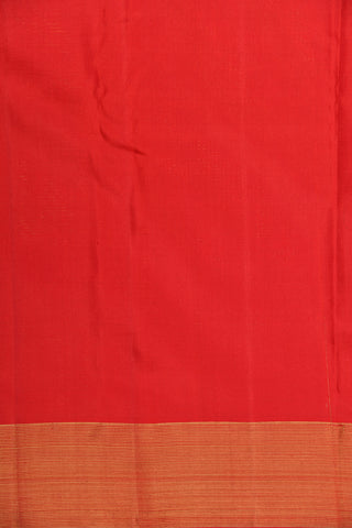 Zari Border With Stripes Crimson Red Kanchipuram Silk Saree