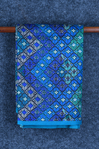 Geometric Pattern Multicolor Printed Silk Saree