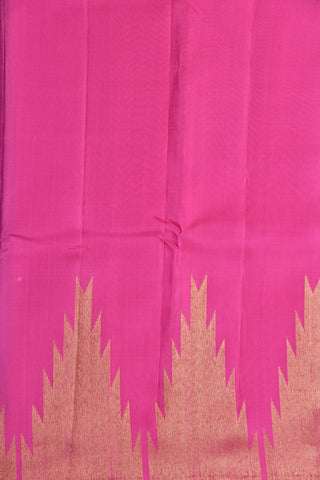 Temple Border Design Pink Kanchipuram Silk Saree