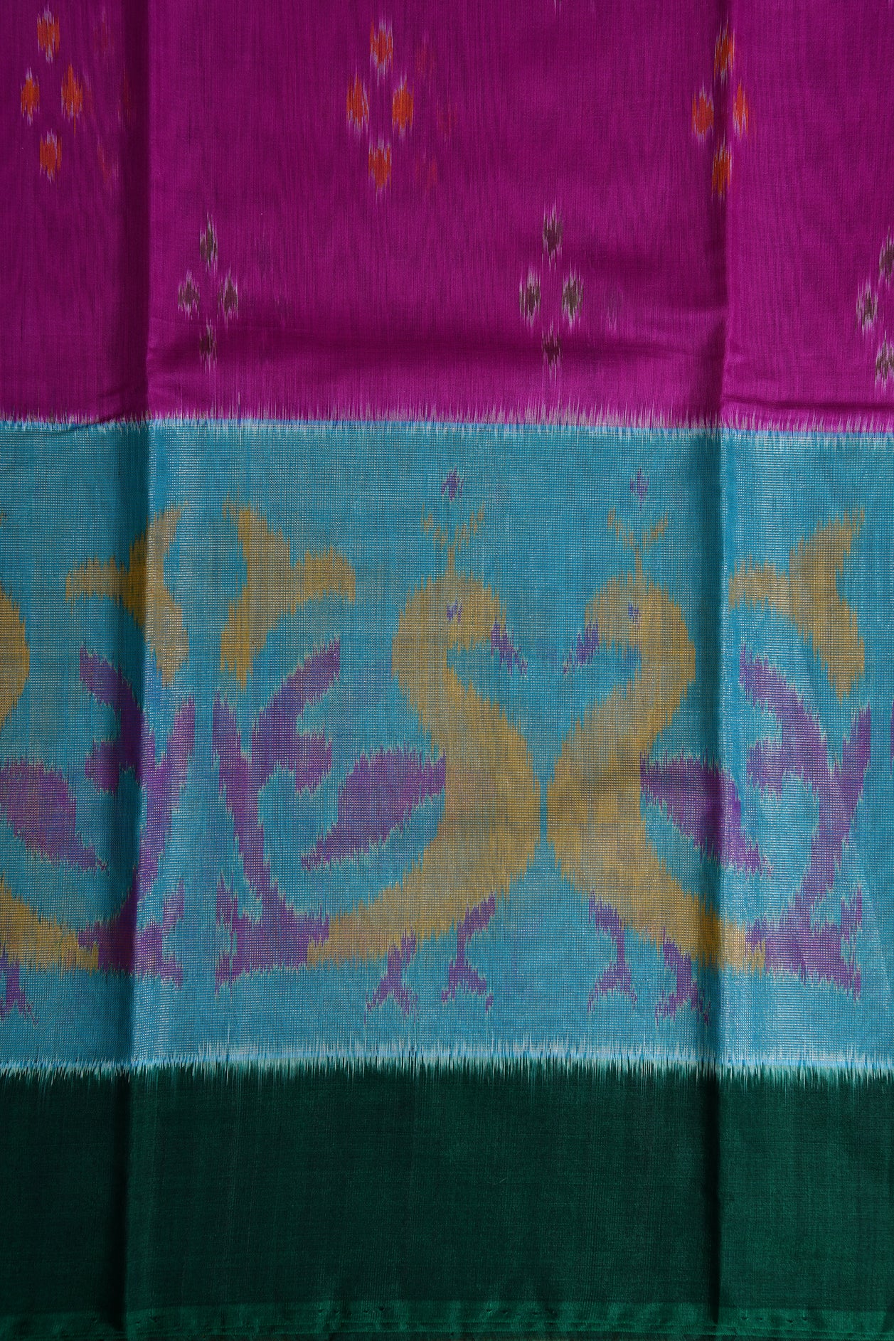Annam Motif Border Violet Kora silk Cotton Saree