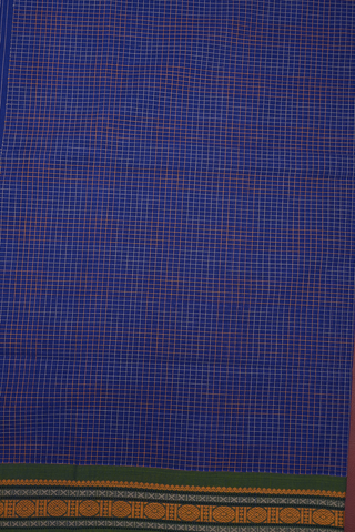 Checks Design Royal Blue Coimbatore Cotton Saree