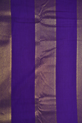 Small Zari Border Violet Nine Yards Silk Cotton Saree