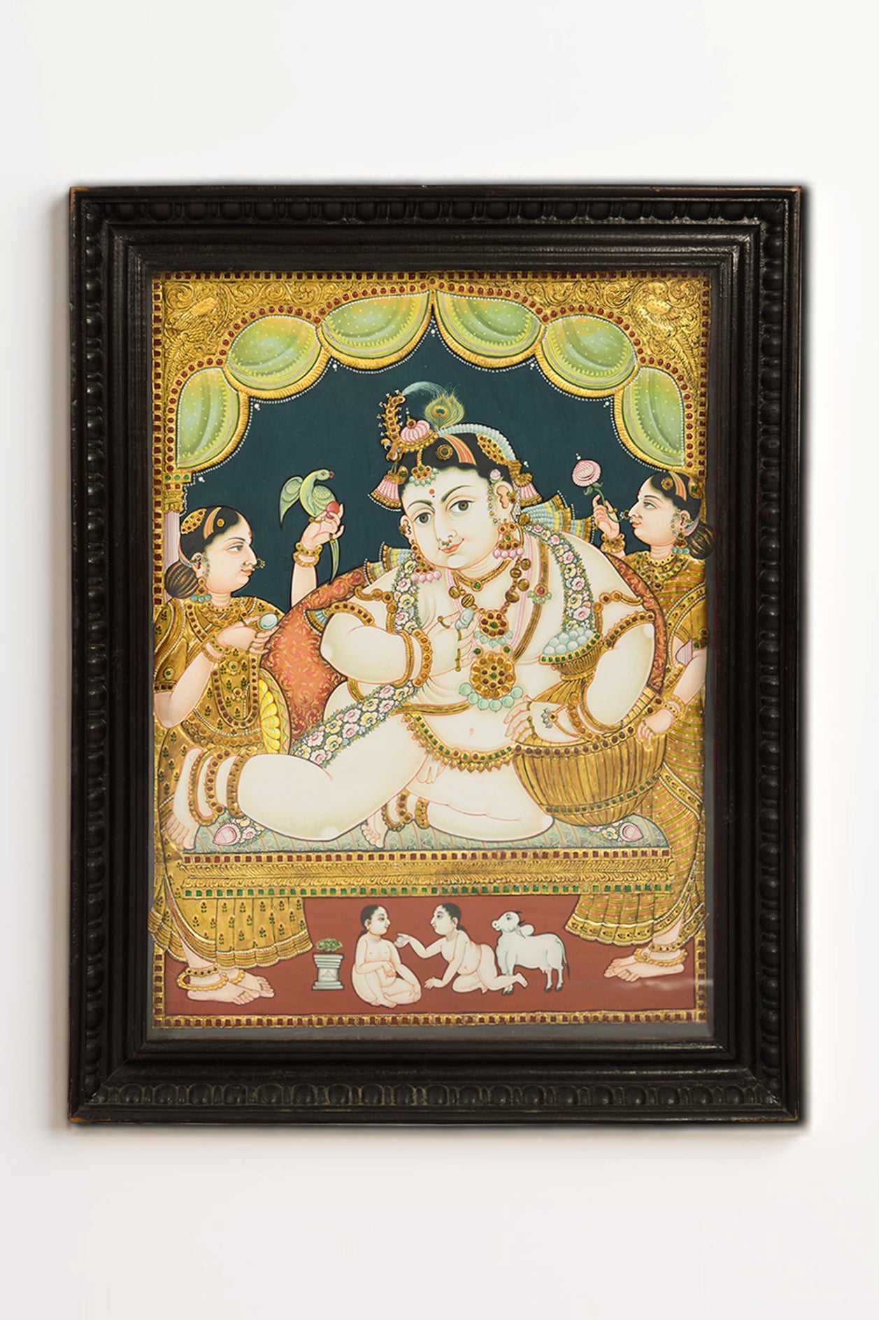 Balaram Krishna Antique Finish Tanjore Painting