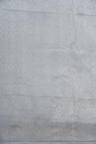 Embroidered Stripes And Dots Grey Organza Saree