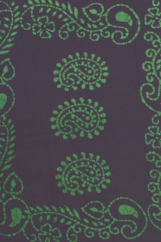 Paisley Printed Charcoal Black Sungudi Cotton Saree