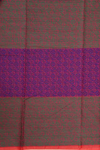 Thread Work Floral Buttas Magenta Pink Semi Kora Silk Cotton Saree