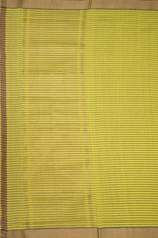 Twill Weave Border Lemon Yellow Mangalagiri Cotton Saree