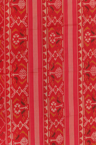 Zari Border With Geometric Pattern Red Patola Silk Saree
