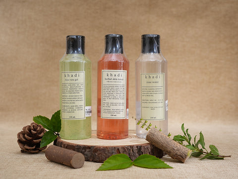 Set Of 3 Herbal Shampoo - Rose Water, Aloevera, Skin Toner