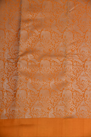 Thread Work Vanasingaram Design Ochre Yellow Kanchipuram Silk Saree