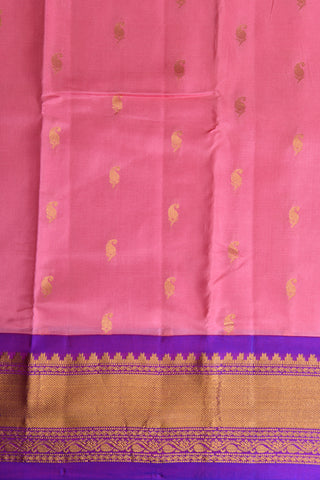 Ganga Jamuna Border Paisley Butta Baby Pink Gadwal Silk Saree