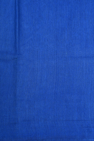 Lapis Blue Plain Linen Cotton Saree