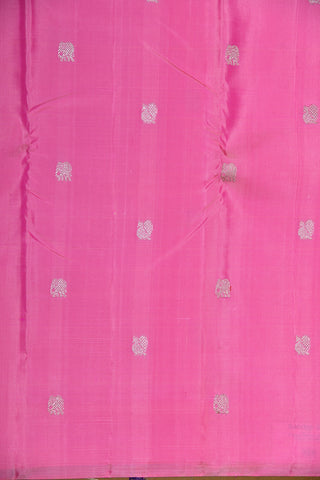 Elephant And Peacock Butta Pink Kanchipuram Silk Saree