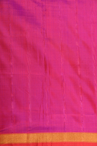Small Zari Border With Chevron Design Magenta Pink Patola Silk Saree