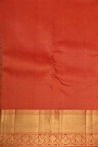 Floral And Zig Zag Deign Crimson Red Kanchipuram Silk Saree