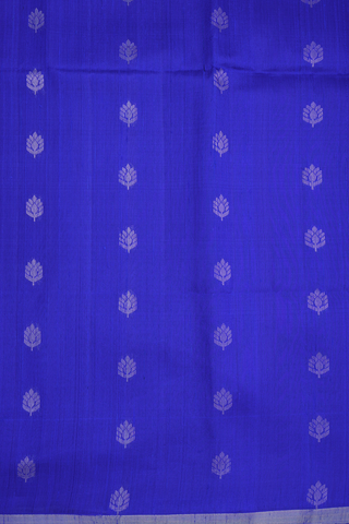 Floral Zari Motifs Royal Blue Raw Silk Saree