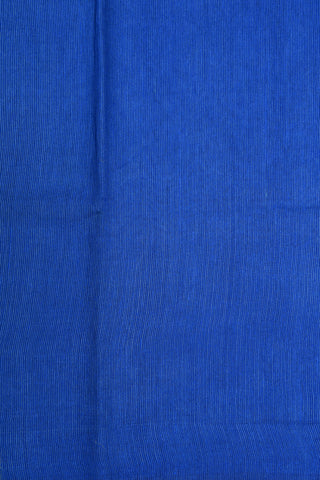 Lapis Blue Plain Linen Cotton Saree
